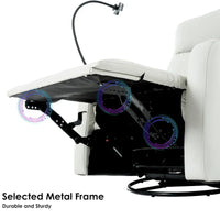 Fauteuil Inclinable Pivotant Électrique en PU avec Rotation 270°, Inclinaison Électrique 95-160° et Double Port USB - Capacité 330lb