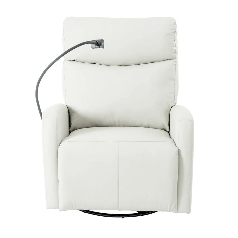 Fauteuil Inclinable Pivotant Électrique en PU avec Rotation 270°, Inclinaison Électrique 95-160° et Double Port USB - Capacité 330lb