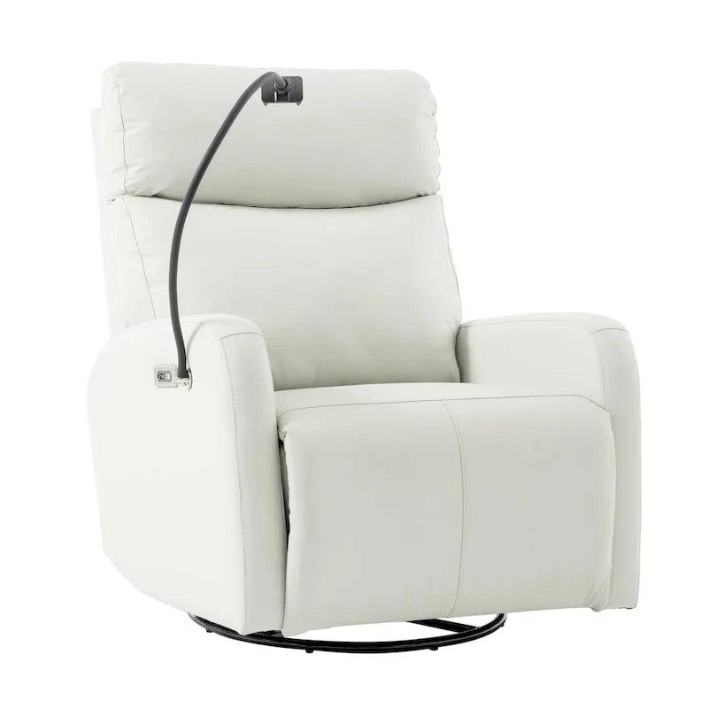 Fauteuil Inclinable Pivotant Électrique en PU avec Rotation 270°, Inclinaison Électrique 95-160° et Double Port USB - Capacité 330lb
