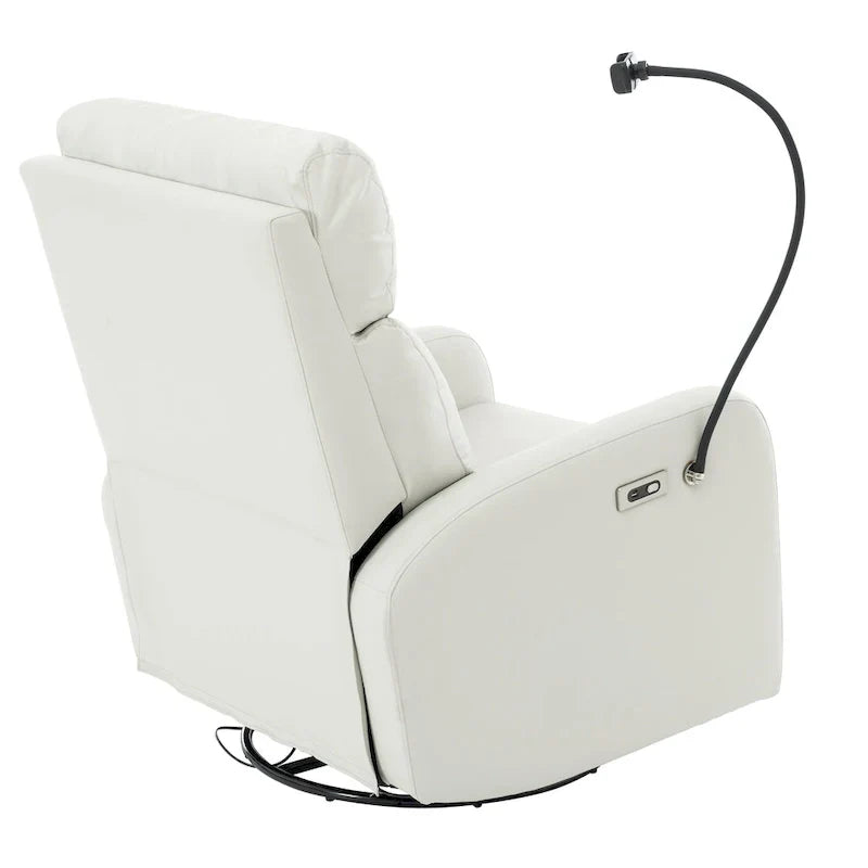 Fauteuil Inclinable Pivotant Électrique en PU avec Rotation 270°, Inclinaison Électrique 95-160° et Double Port USB - Capacité 330lb