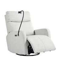 Fauteuil Inclinable Pivotant Électrique en PU avec Rotation 270°, Inclinaison Électrique 95-160° et Double Port USB - Capacité 330lb