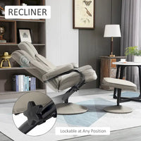 Fauteuil inclinable pivotant dossier haut avec ottoman, 30 po