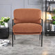 Fauteuil d'appoint en polyester avec cadre en métal et accoudoirs en bois