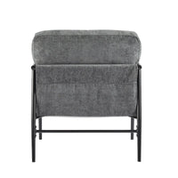 Fauteuil d'appoint en polyester avec cadre en métal et accoudoirs en bois