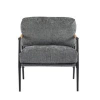 Fauteuil d'appoint en polyester avec cadre en métal et accoudoirs en bois