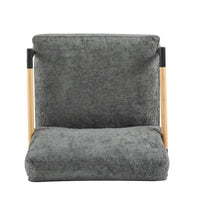 Fauteuil d'appoint en polyester avec cadre en métal et accoudoirs en bois