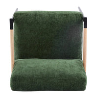 Fauteuil d'appoint en polyester avec cadre en métal et accoudoirs en bois