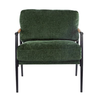 Fauteuil d'appoint en polyester avec cadre en métal et accoudoirs en bois