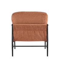 Fauteuil d'appoint en polyester avec cadre en métal et accoudoirs en bois