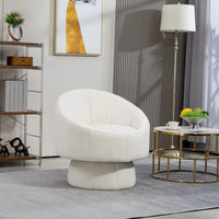 Fauteuil d'appoint pivotant à 360° en velours capitonné de 73 cm avec cadre en bois et coussin lombaire