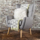 Chaise haute tapissée à dossier haut de 32,5 moderne avec capitonnage et pieds en bois d'hévéa