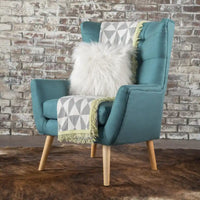 Chaise haute tapissée à dossier haut de 32,5 moderne avec capitonnage et pieds en bois d'hévéa