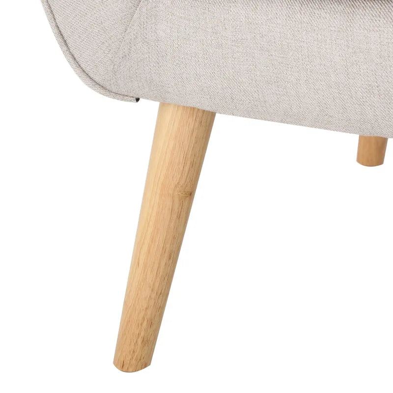 Chaise haute tapissée à dossier haut de 32,5 moderne avec capitonnage et pieds en bois d'hévéa