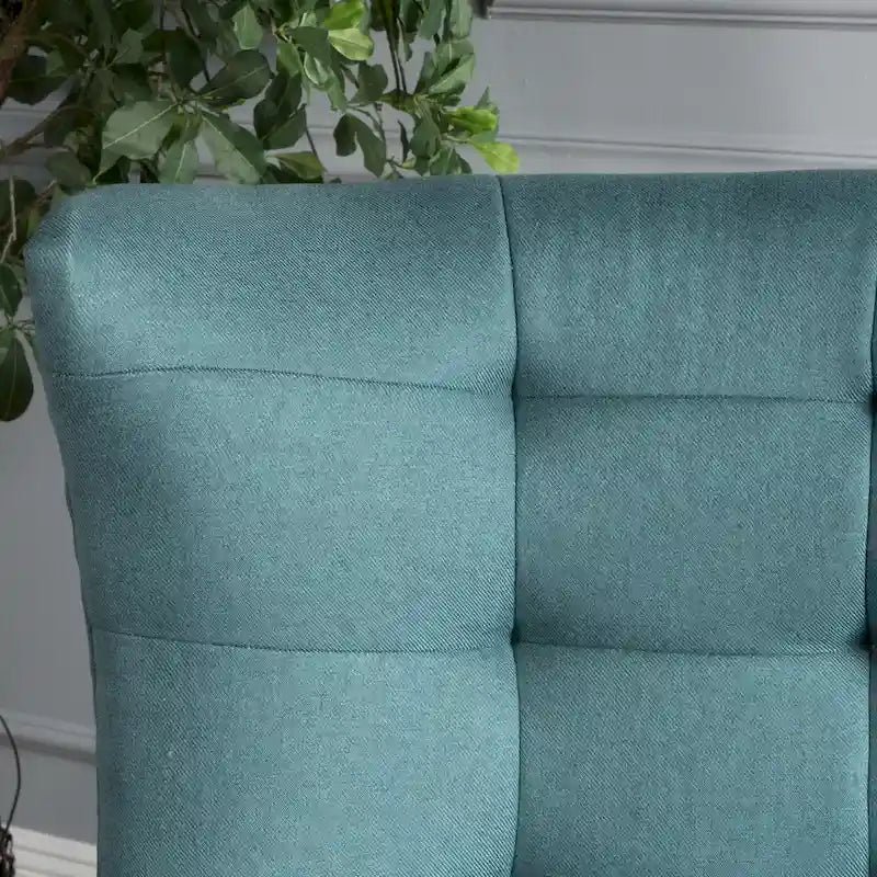 Chaise haute tapissée à dossier haut de 32,5 moderne avec capitonnage et pieds en bois d'hévéa