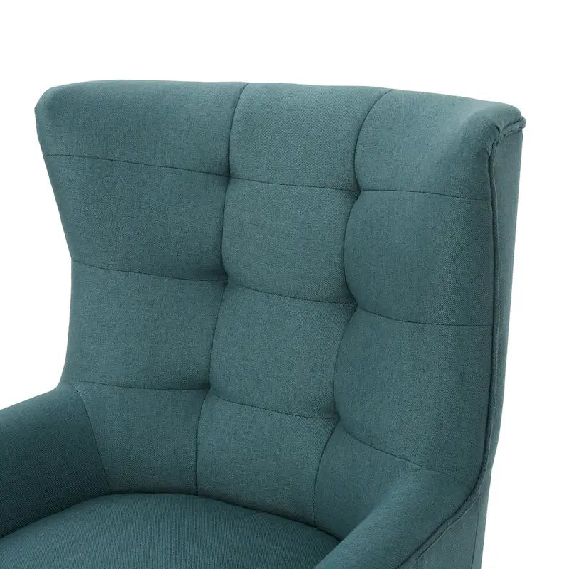 Chaise haute tapissée à dossier haut de 32,5 moderne avec capitonnage et pieds en bois d'hévéa