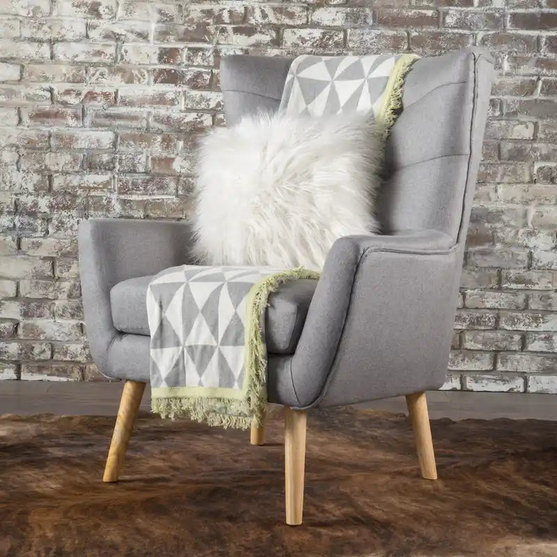 Chaise haute tapissée à dossier haut de 32,5 moderne avec capitonnage et pieds en bois d'hévéa