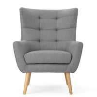 Chaise haute tapissée à dossier haut de 32,5 moderne avec capitonnage et pieds en bois d'hévéa
