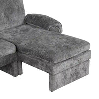 Canapé futon en chenille 94.1 en forme de L avec dossier réglable & méridienne réversible