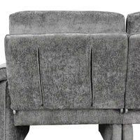 Canapé futon en chenille 94.1 en forme de L avec dossier réglable & méridienne réversible