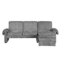 Canapé futon en chenille 94.1 en forme de L avec dossier réglable & méridienne réversible