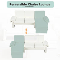 Canapé futon en chenille 94.1 en forme de L avec dossier réglable & méridienne réversible