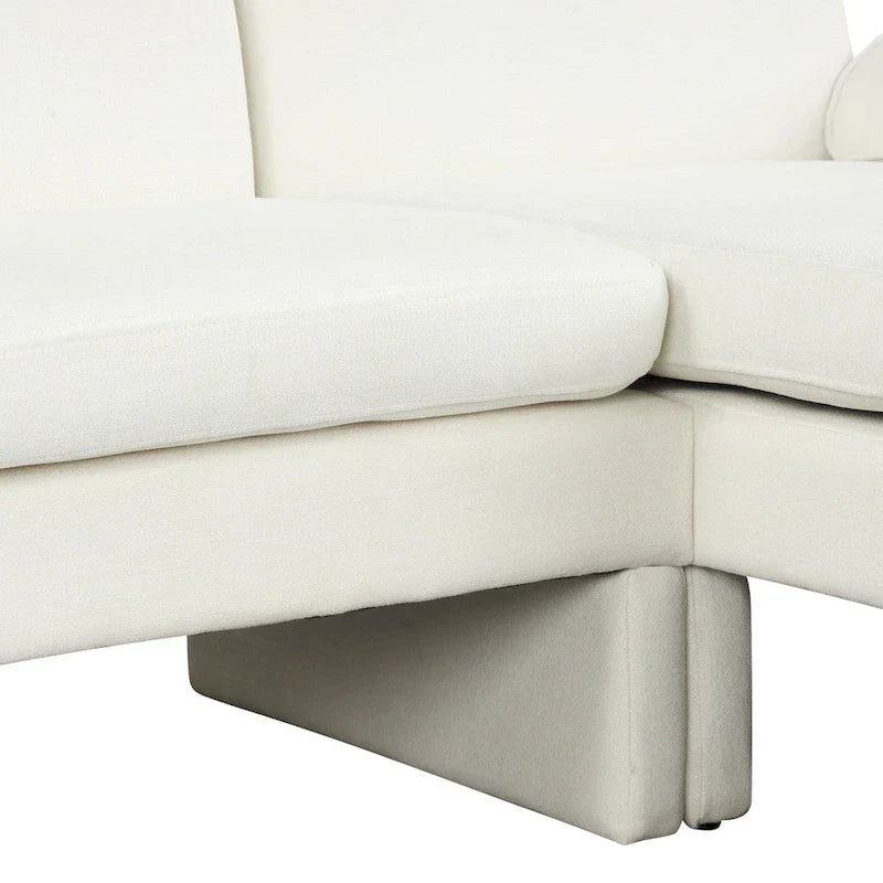 Canapé futon en chenille 94.1 en forme de L avec dossier réglable & méridienne réversible