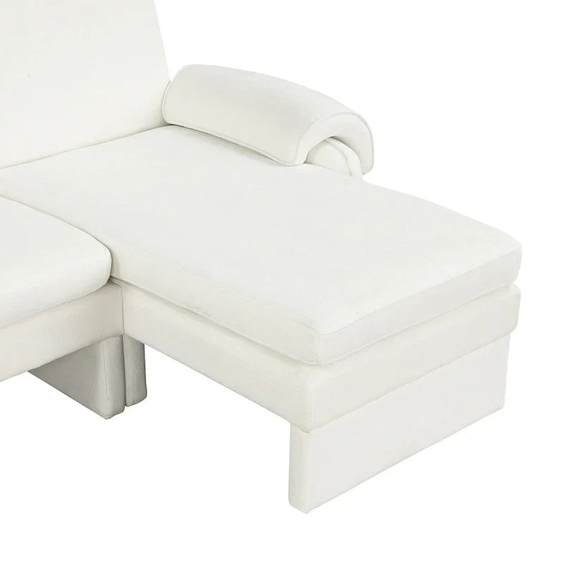 Canapé futon en chenille 94.1 en forme de L avec dossier réglable & méridienne réversible