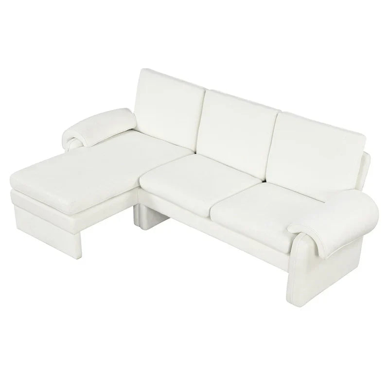 Canapé futon en chenille 94.1 en forme de L avec dossier réglable & méridienne réversible