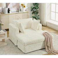 Chaise longue surdimensionnée moderne de 47,8 po avec pouf et oreillers
