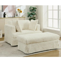 Chaise longue surdimensionnée moderne de 47,8 po avec pouf et oreillers