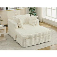 Chaise longue surdimensionnée moderne de 47,8 po avec pouf et oreillers