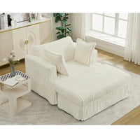 Chaise longue surdimensionnée moderne de 47,8 po avec pouf et oreillers