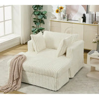 Chaise longue surdimensionnée moderne de 47,8 po avec pouf et oreillers