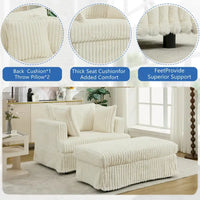 Chaise longue surdimensionnée moderne de 47,8 po avec pouf et oreillers