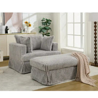Chaise longue surdimensionnée moderne de 47,8 po avec pouf et oreillers