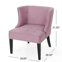 Fauteuil d'appoint moderne 28 pouces violet lavande avec capitonnage gaufré et clous de tapissier