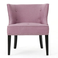 Fauteuil d'appoint moderne 28 pouces violet lavande avec capitonnage gaufré et clous de tapissier