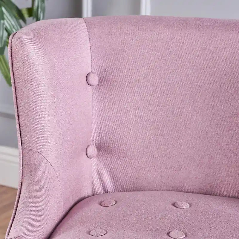 Fauteuil d'appoint moderne 28 pouces violet lavande avec capitonnage gaufré et clous de tapissier