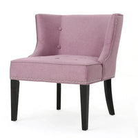 Fauteuil d'appoint moderne 28 pouces violet lavande avec capitonnage gaufré et clous de tapissier