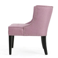 Fauteuil d'appoint moderne 28 pouces violet lavande avec capitonnage gaufré et clous de tapissier