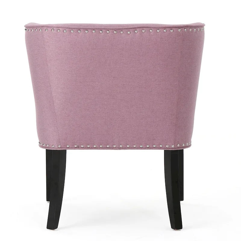 Fauteuil d'appoint moderne 28 pouces violet lavande avec capitonnage gaufré et clous de tapissier