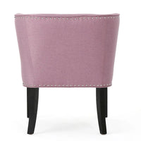 Fauteuil d'appoint moderne 28 pouces violet lavande avec capitonnage gaufré et clous de tapissier