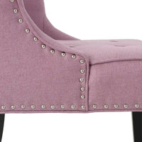 Fauteuil d'appoint moderne 28 pouces violet lavande avec capitonnage gaufré et clous de tapissier