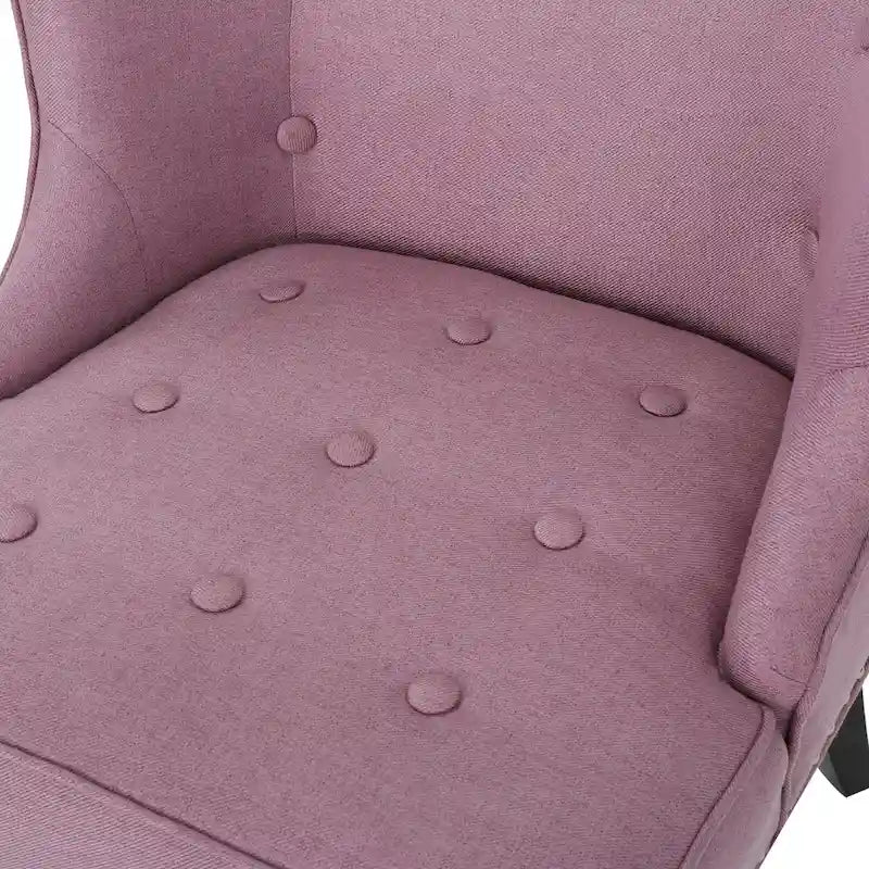 Fauteuil d'appoint moderne 28 pouces violet lavande avec capitonnage gaufré et clous de tapissier