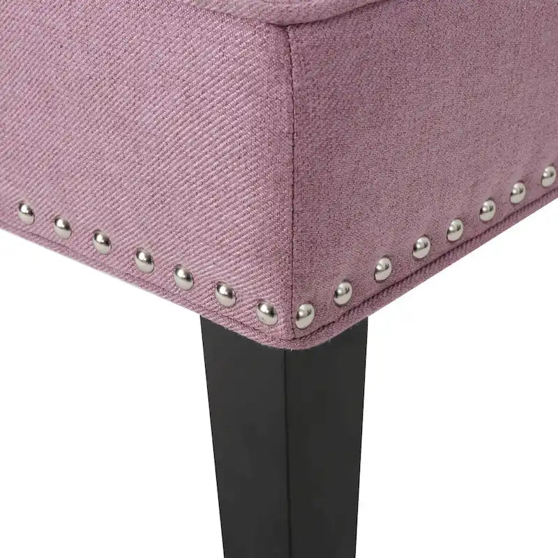 Fauteuil d'appoint moderne 28 pouces violet lavande avec capitonnage gaufré et clous de tapissier