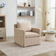 Fauteuil d'appoint pivotant à 360° en chenille moderne de 29,92 pouces avec cadre en bois massif et coussin de dossier amovible