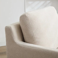 Fauteuil d'appoint pivotant à 360° en chenille moderne de 29,92 pouces avec cadre en bois massif et coussin de dossier amovible
