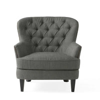Fauteuil club moderne en tissu de 82,5 cm avec ottoman et clous de tapissier pour salon