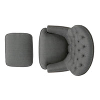 Fauteuil club moderne en tissu de 82,5 cm avec ottoman et clous de tapissier pour salon