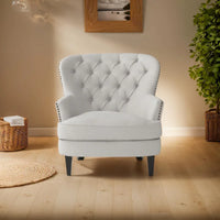 Fauteuil club moderne en tissu de 82,5 cm avec ottoman et clous de tapissier pour salon